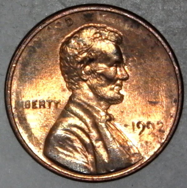 1992-P-Memorial-Cent-Struck-Through-Grease!-From-Customer-Wrapped-Roll